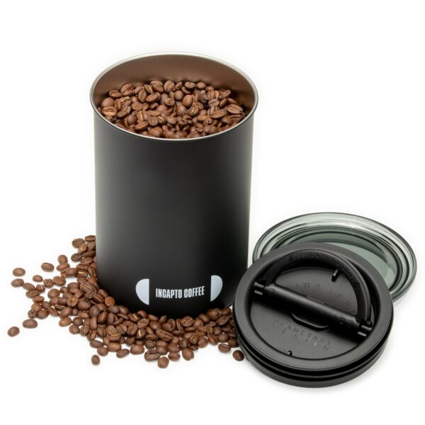 Recipiente de almacenamiento de café en grano color negro 500 gramos